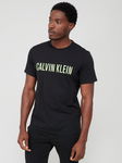 CALVIN KLEIN Czarny logowany t-shirt (M)