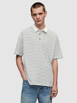 ALLSAINTS Biała koszulka polo paski (XL)