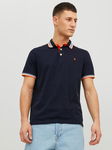 JACK&JONES Czarna koszulka polo haft (M)