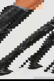 BOOHOO Czarne wysokie kozaki obcas (36)