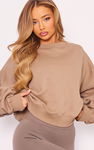 PRETTYLITTLETHING Beżowa bluza oversize (S)