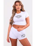 PRETTYLITTLETHING Jasnoszary krótki t-shirt (34)