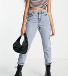 TOPSHOP PETITE Niebieskie mom jeansy kieszenie (42)