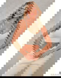 PRETTYLITTLETHING Dzianinowy top ramiączka (XS)