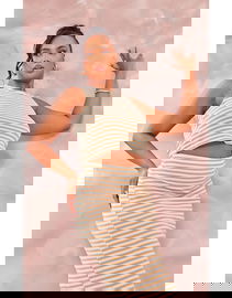 PRETTYLITTLETHING Dwukolorowy top paski (44)