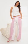 PRETTYLITTLETHING Dwukolorowe proste spodnie (44)