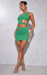 PRETTYLITTLETHING Zielona spódnica cut out (32)