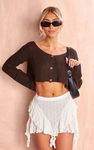 PRETTYLITTLETHING Ecru spódnica mini  (36)