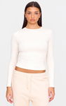 PRETTYLITTLETHING Biały t-shirt długi rękaw (38)