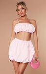 PRETTYLITTLETHING Różowy top marszczenia (38)