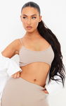 PRETTYLITTLETHING Beżowy top ramiączka (M)