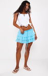 PRETTYLITTLETHING Niebieska spódnica mini (42)
