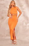 PRETTYLITTLETHING Pomarańczowa sukienka maxi (38)