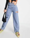 TOPS Proste jeansy dziura (40)