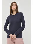 TRU TRUSSARDI Granatowa bluzka haft logo (S)