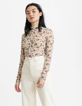 LEVI'S Prześwitująca bluzka ecru wzór (L)