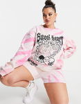 NEW GIRL ORDER CURVE Różowa bluza nadruk (48)