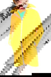 DESIGUAL Żółty płaszcz zamek kieszenie (38)