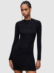 ALLSAINTS Czarna mieniąca sukienka mini (42)