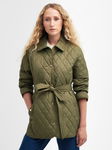 BARBOUR Khaki pikowana kurtka pasek (40)