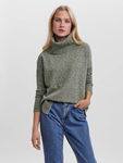 VERO MODA Zielony melanżowy sweter golf (XS)