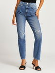 RIV ISL Niebieskie mom jeans dziury (44)