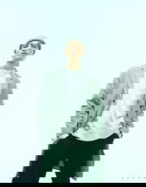 TOPM Szałwiowy luźny płaszcz (XL)