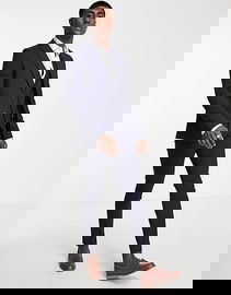 BOLONGARO TREVOR Granatowe spodnie w kant (35)