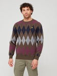 LYLE SCOTT Kolorowy sweter wzór (S)