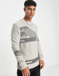 ONLY & SONS Beżowy sweter wzór (XS)