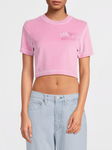 M05CH1N0 JEANS Welurowy różowy t-shirt (XL)