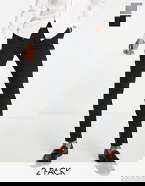 ASO DESIGN Czarne szare spodnie 2pack (26/30)