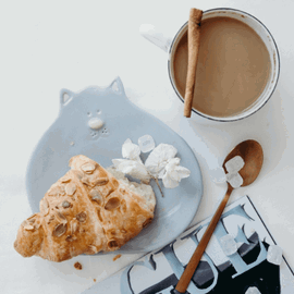 Szary talerzyk deserowy Kot - Polskie rękodzieło - Lamabo Ceramics