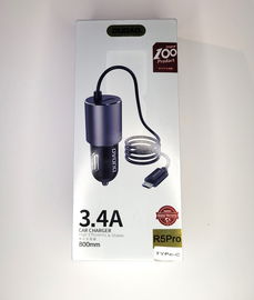 SZYBKA ŁADOWARKA SAMOCHODOWA Z PORTEM USB-A DUDAO + KABEL MICROUSB 1M 3.4A
