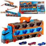 TOR WYŚCIGOWY TRANSPORTER 2w1 +3 AUTA HOT WHEELS CITY WYŚCIGOWY Ciężarówka