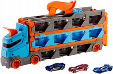 HOT WHEELS WYŚCIGOWY TRANSPORTER AUTEK 2w1 zestaw tory wyścigowe + 3 autka