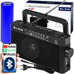 RADIO PRZENOŚNE AM/FM KUCHENNE BUDOWLANE BLUETOOTH AKUMULATOR USB AUX SD