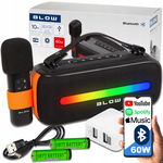 GŁOŚNIK BLUETOOTH PRZENOŚNY RADIO FM USB BEZPRZEWODOWY KARAOKE RGB MIKROFON