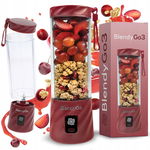 BLENDER KIELICHOWY BlendyGo 3 BEZPRZEWODOWY USB do smoothie Burgundowy