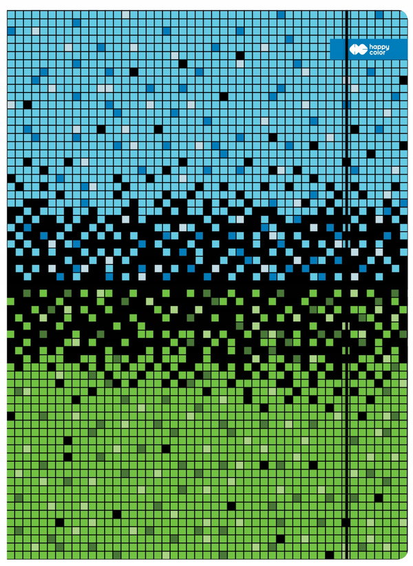 TECZKA Z GUMKA A4+ 350G PIXI NIEBIESKO-ZIELONA HAPPY COLOR