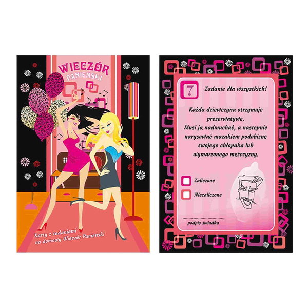 Karty z zadaniami na Wieczór panieński 12szt, PartyDeco