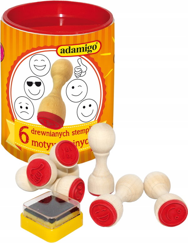 Adamigo Drewniane stemple buźki 6 szt. 6946