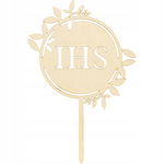 Topper na tort komunijny drewniany IHS Party Deco 23 x 15,5 cm