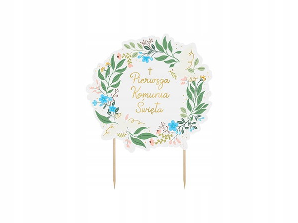 Topper Party Deco KPT69 Pierwsza Komunia Święta 16,7x20 cm