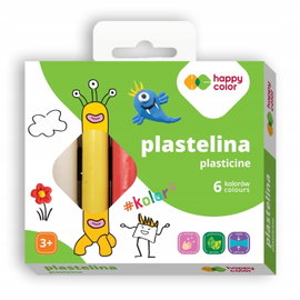 Plastelina szkolna okrągła 6 kolorów Happy Color