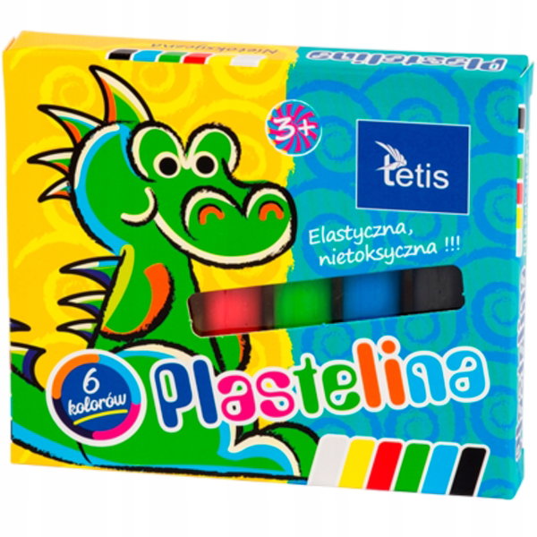Plastelina szkolna 15g 6 kolorów Tetis