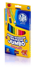Kredki ołówkowe ASTRA trójkatne GRUBE 12 szt.