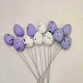 Jajka styropianowe jajeczka fioletowe na piku x12