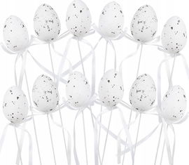 JAJKA NA PIKU BIAŁE NAKRAPIANE 12szt