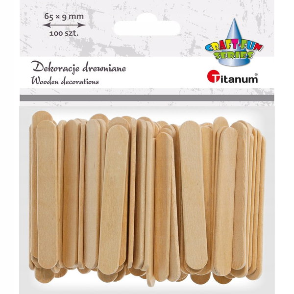 Patyczki drewniane Titanum 9 x 63 mm 100 szt,